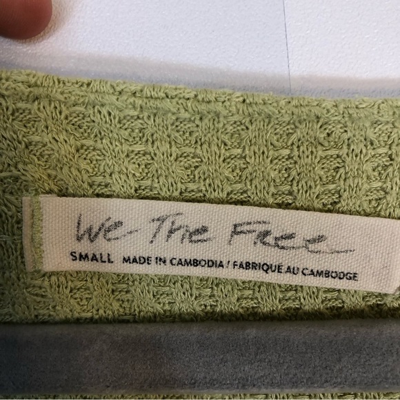 FP We the Free Green North Shore Thermal Waffle Knit Oversized Tunic Top Small - Picture 12 of 12